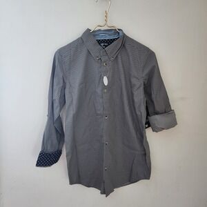 Legends of Now Boys Striped Button Down Shirt Long Sleeve Navy White Size L